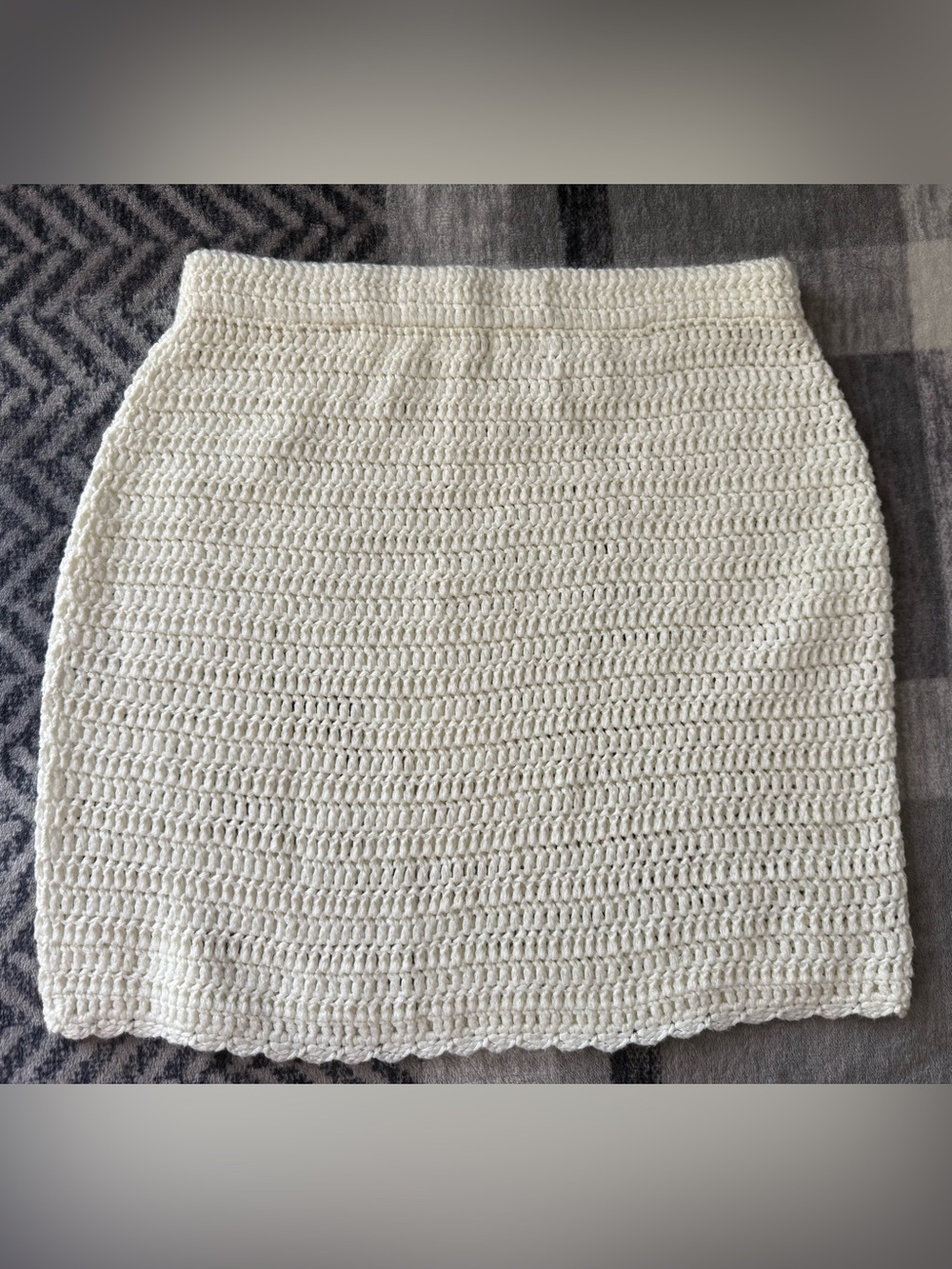 superdown Ivory Crochet Mini Skirt